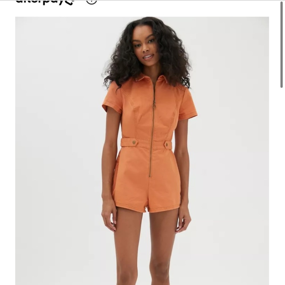 Urban outfitters twill short sleeved romper